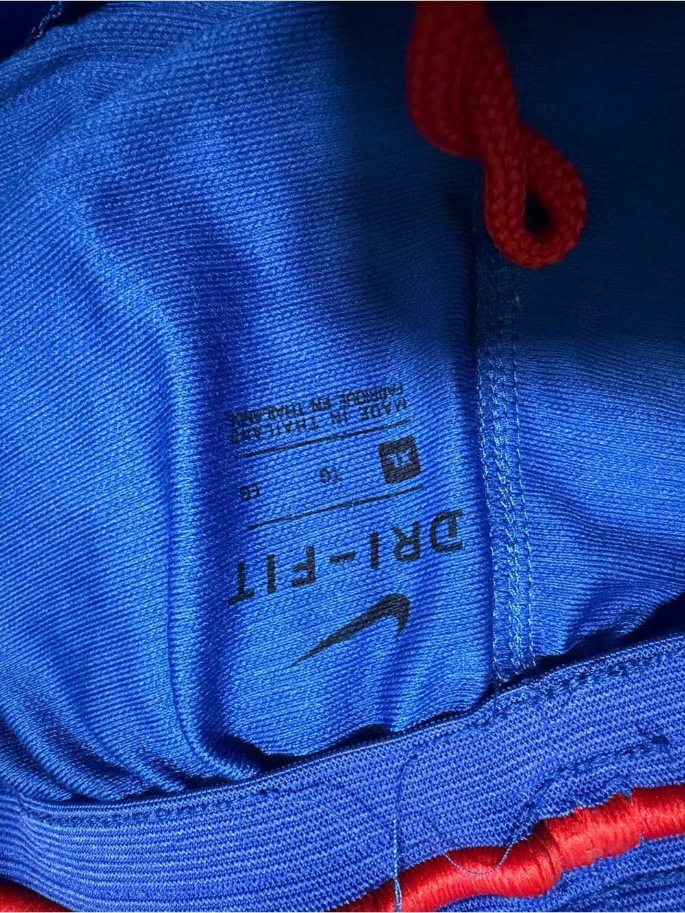 Nike Blue Athletic Shorts with Red Drawstring
